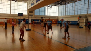 The amazing PE staff demonstrated their teaching methods with the basics of badminton!